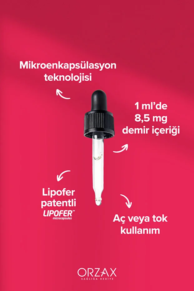 Microfer Demir Takviye Edici Gıda (Lipofer: Patentli Mikroenkapsüle Demir Kaynağı) - Damla - 30 ml
